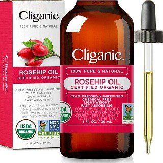 Cliganic Organic Rosehip Seed Oil for Face