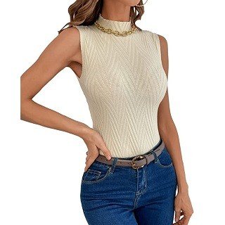 Nicetage Women's Sleeveless Slim Fit Sweater