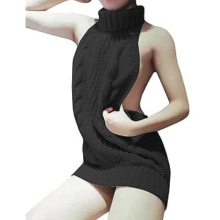 Olens Japan Style Sleeveless Open Back Sweater